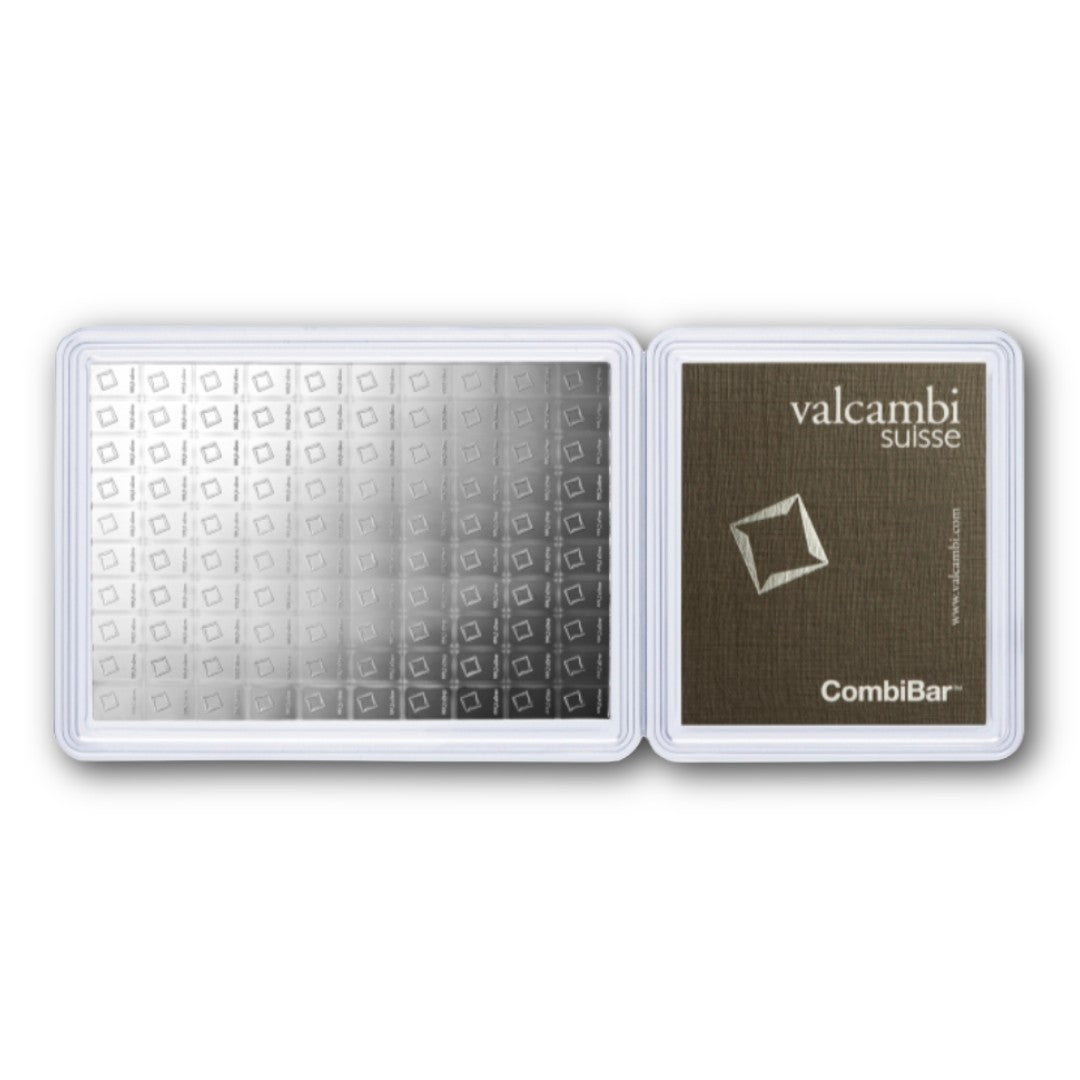 100 Gram Silver Bar - Valcambi CombiBar with Assay