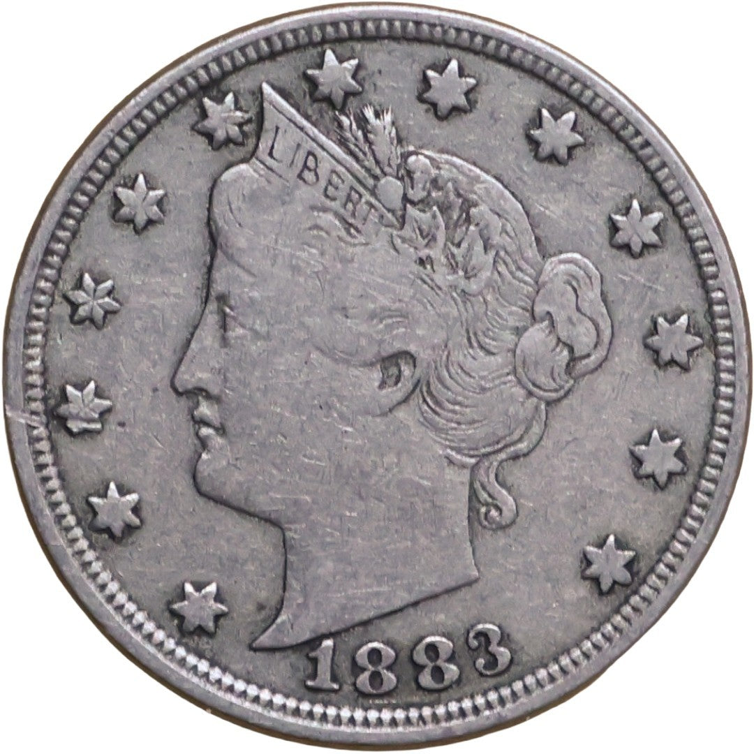 1883 No Cents Liberty "V" Nickel First Year Of Issue VF - Xf