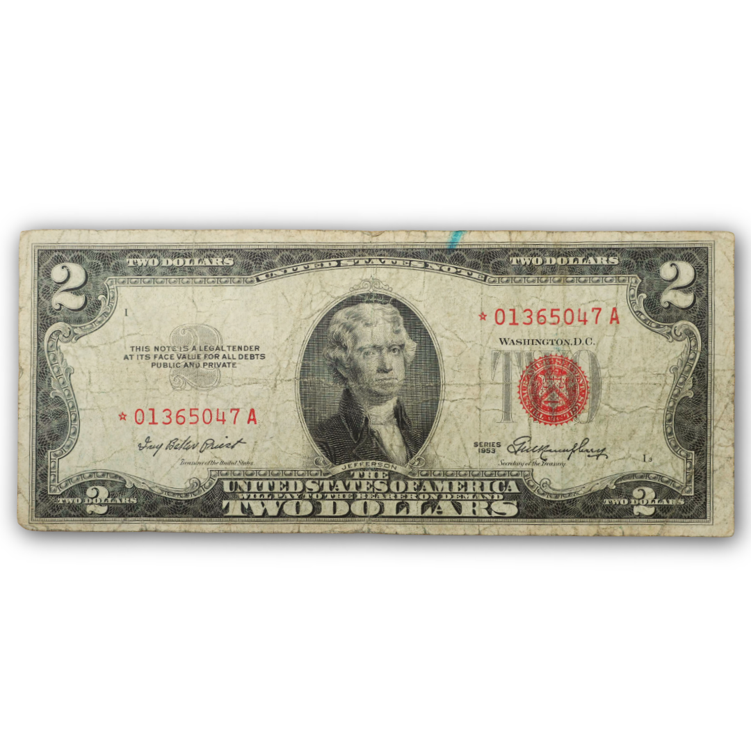 1953 Red Seal Two Dollar Bill STAR Note
