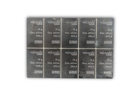 Valcambi Suisse 10 Gram Silver Bar Only! Card Not in Assay