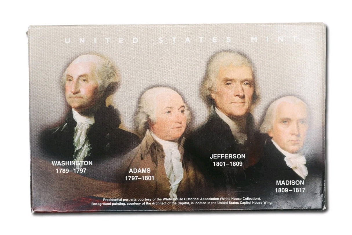 2007 S Presidential Dollar Proof Set 4 Coins Original Box & COA