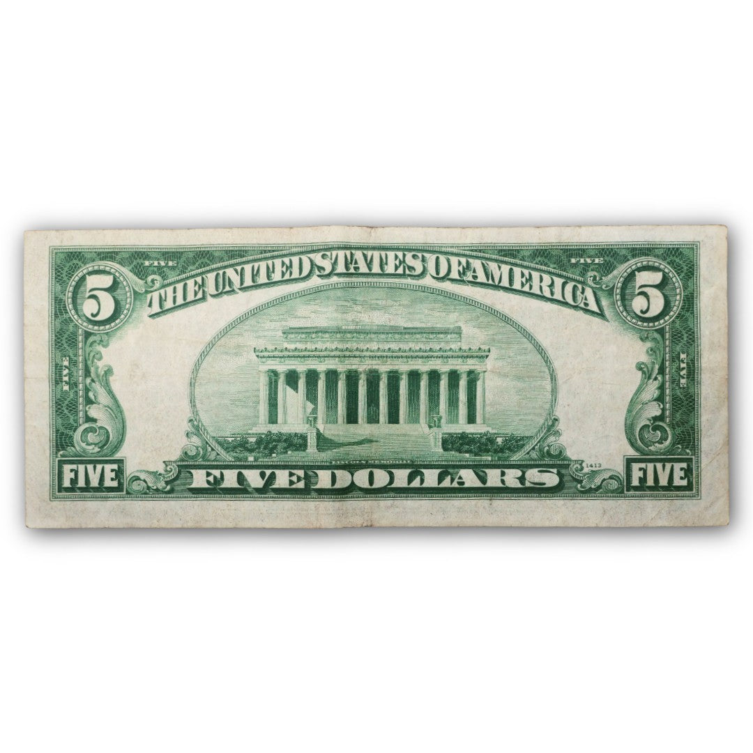 1934 $5 Dollar Federal Reserve Note F/VF