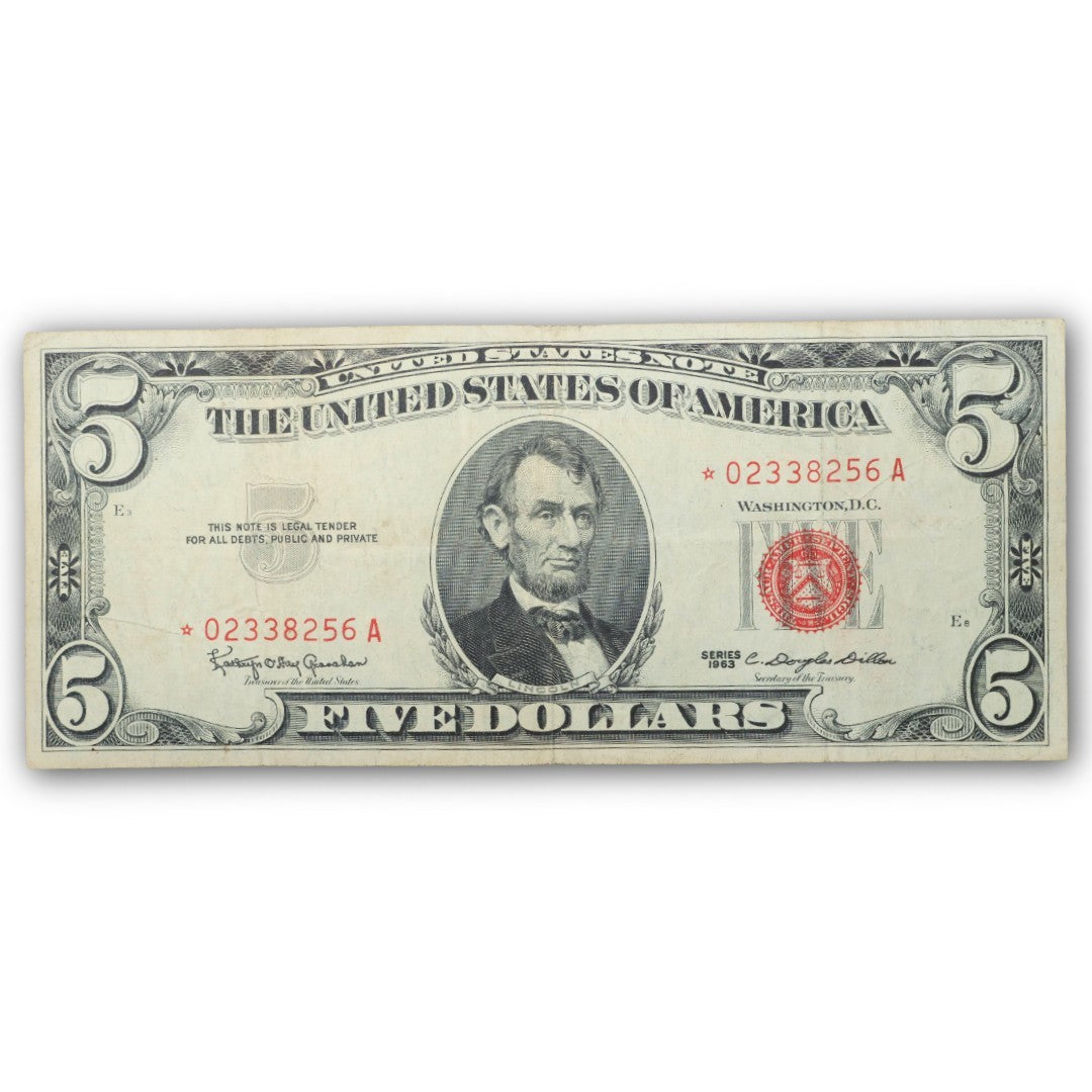 $5 1963 Red Seal STAR Note VG/F