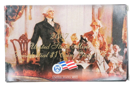2007 S Presidential Dollar Proof Set 4 Coins Original Box & COA