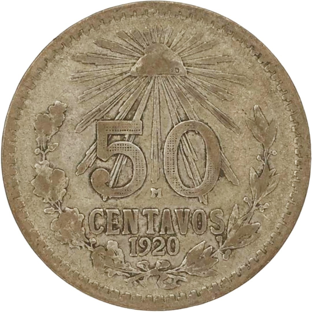 Mexican 50 Centavos 72% Silver Coin (1919 - 1945)