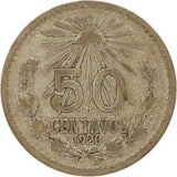 Mexican 50 Centavos 72% Silver Coin (1919 - 1945)