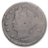 1883 Liberty V Nickel With Cents AG