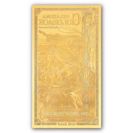 1/2 OKLAHOMA Goldback Aurum Gold Foil Note