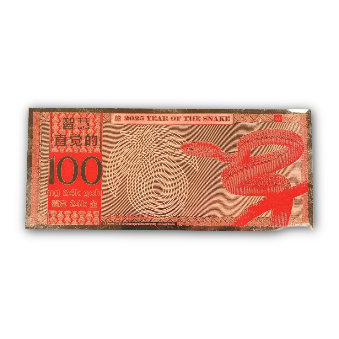 100mg 24k Gold Aurum Year Of The Snake Note