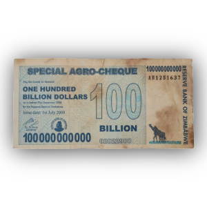 2008 Zimbabwe 100 Billion Dollars Special Agro Cheque